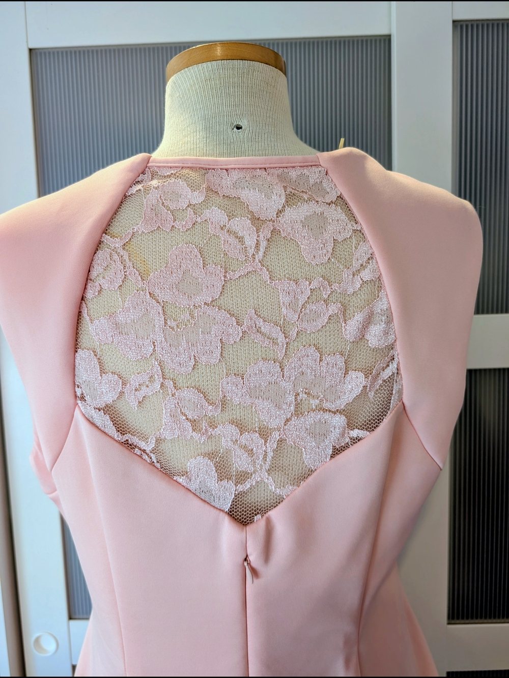 Pink Sleeveless V-Neck Sheath Dress - Picture 4 of 10